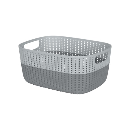 Simplify 2-Tone Decorative Large Storage Basket in Grey 26312-GREYS